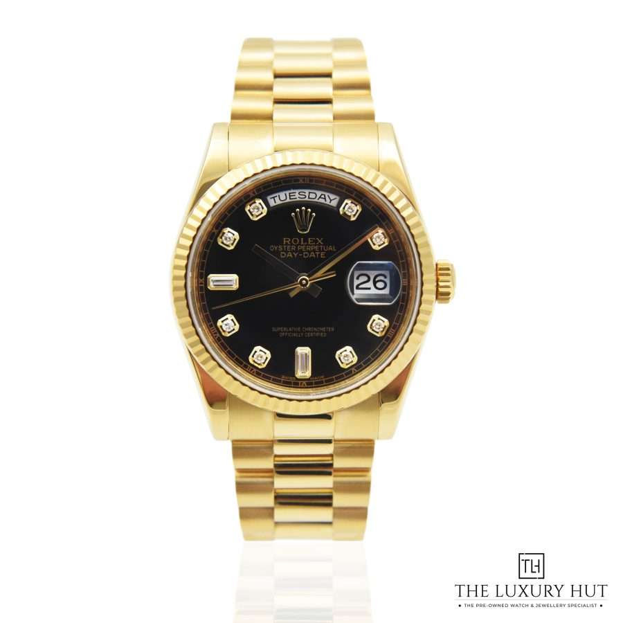 Rolex Daydate Gold Black 43654 a