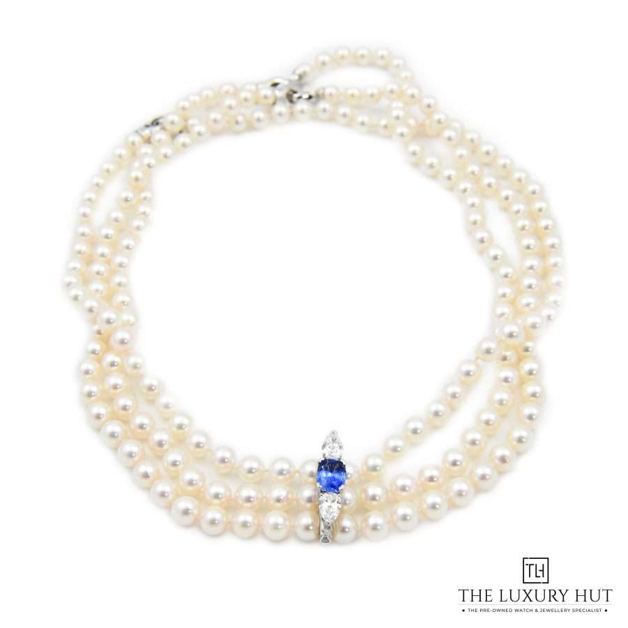 Pearl Diamond Sapphire Necklace 44040 a