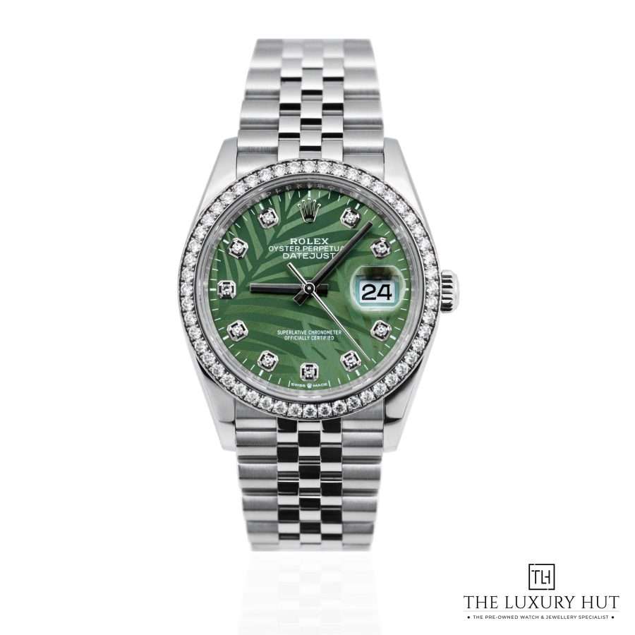 Rolex Datejust Green Palm Motif Diamond 52099 a