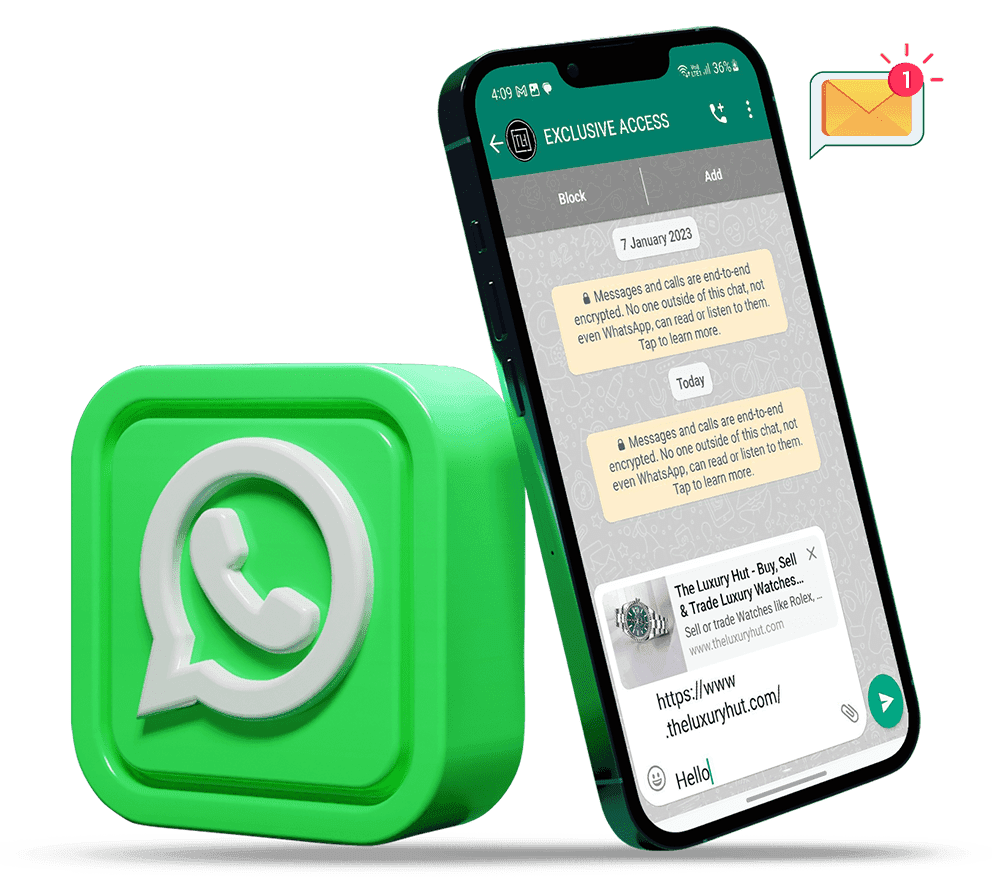 whatsapp notification The Luxury hut