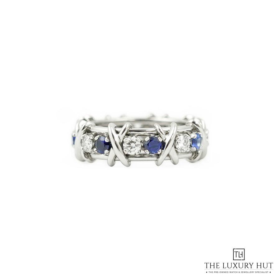 Tiffany Diamond Sapphire Cross Ring LB216 a