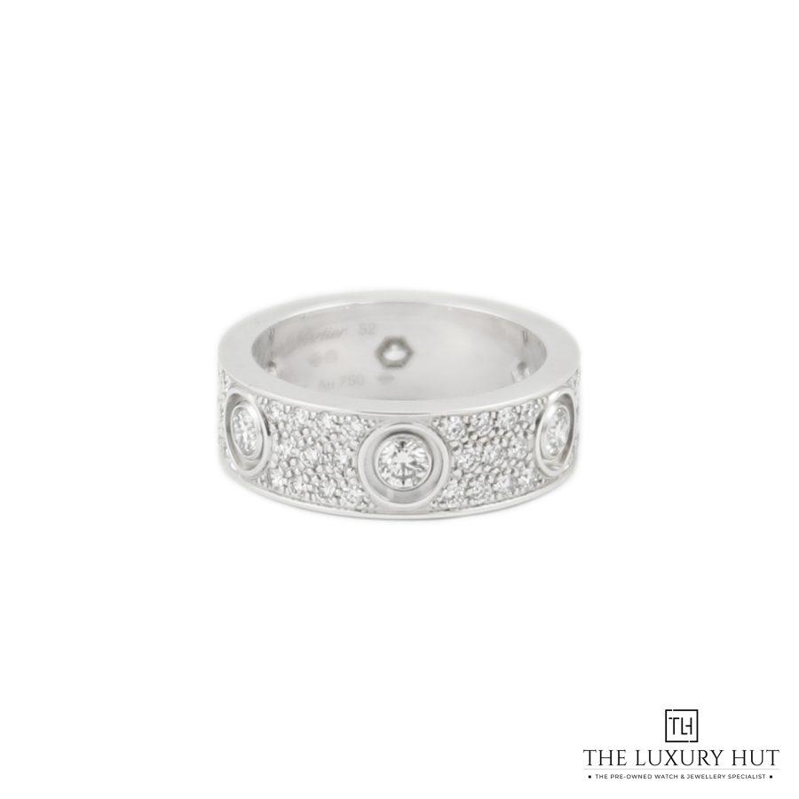 Cartier White Diamond Paved Love Ring LB215 a