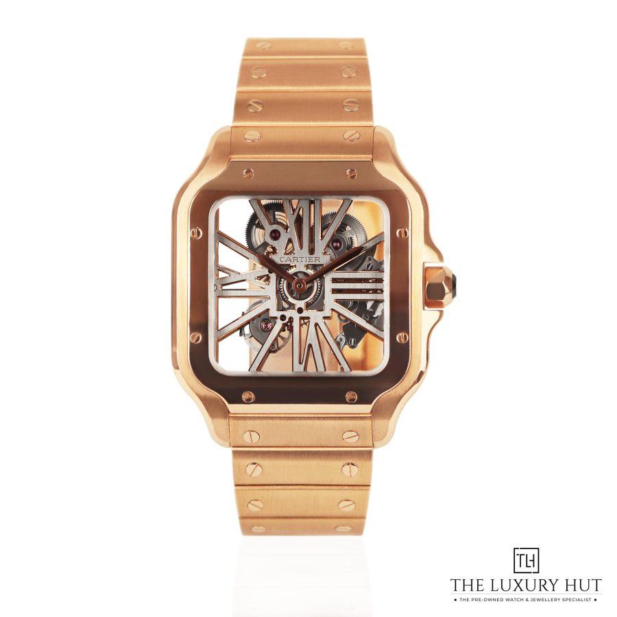 Cartier Santos Rose Gold Skeleton Dial LB337 a