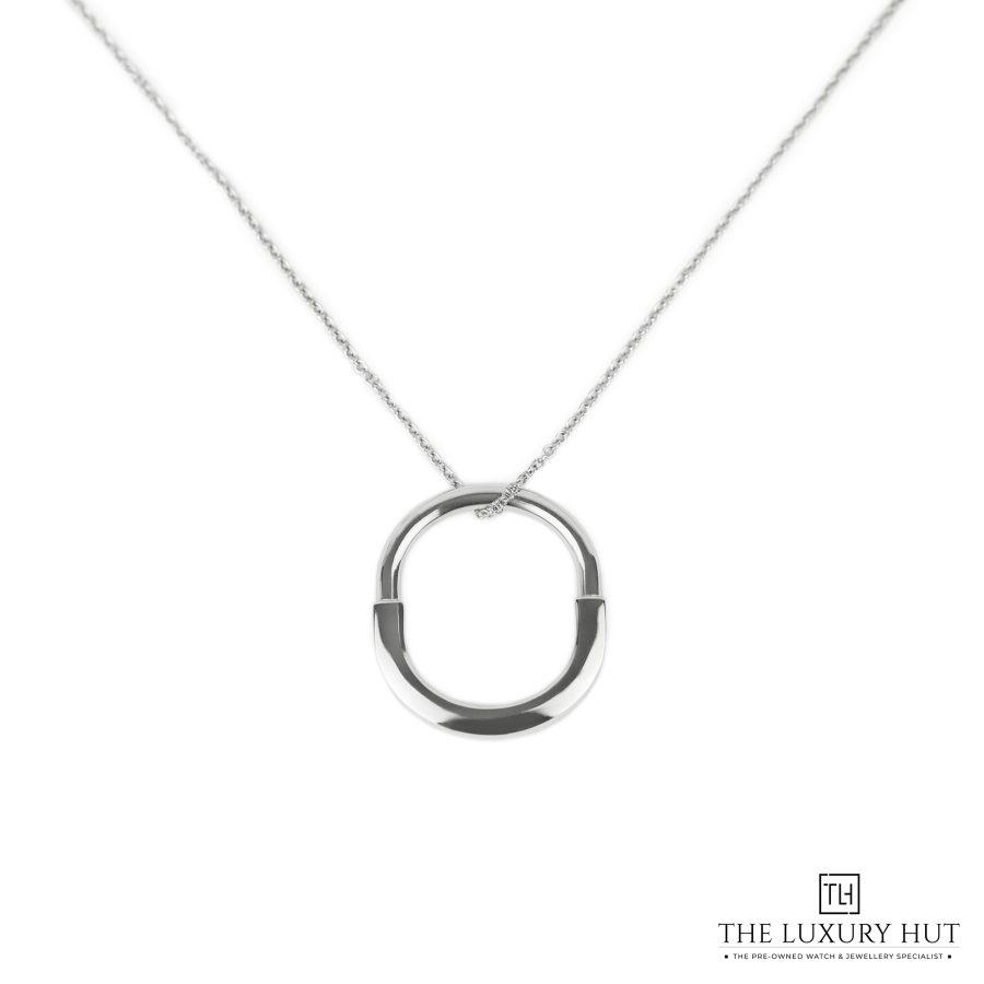 Tiffany White Gold Lock Ring Necklace 51261 a