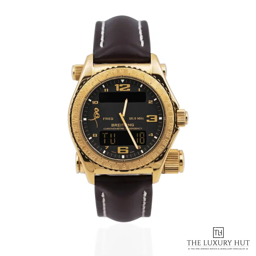 Breitling Emergency Jordanian Military Yellow Gold Black Dial