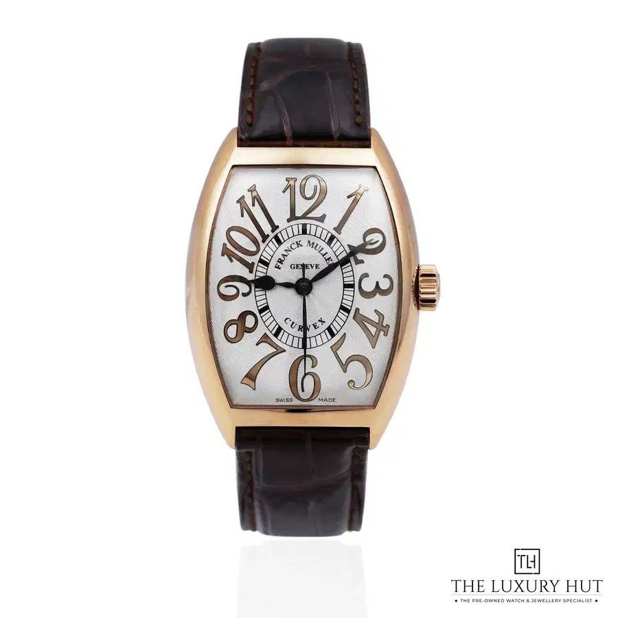 Franck Muller Cintr e Curvex Rose Gold Silver Guilloch Dial