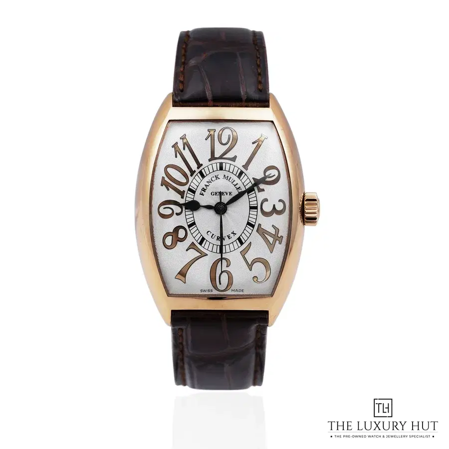 Franck Muller Cintr e Curvex Rose Gold Silver Guilloch Dial