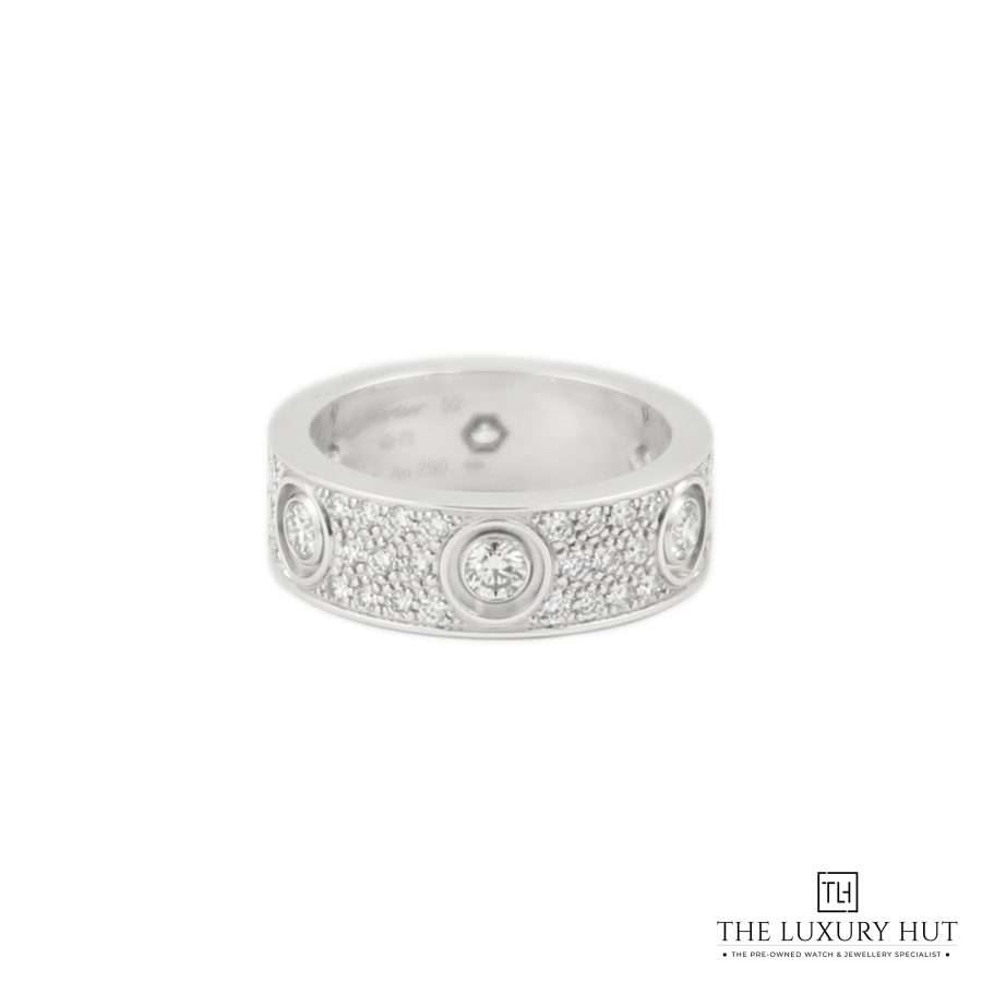 Cartier White Diamond Paved Love Ring LB215 a