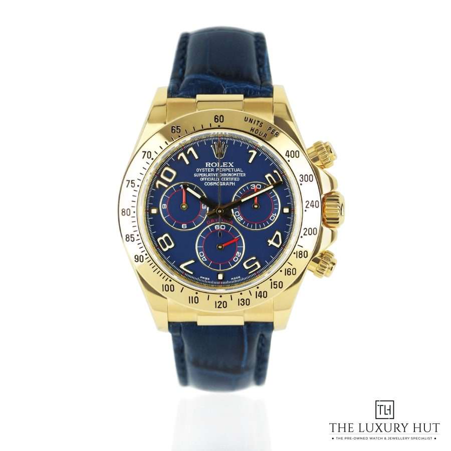 Rolex Daytona Yellow Gold Blue Racing 51097 a