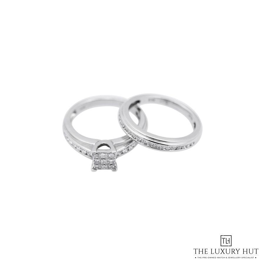 18ct White Gold Diamond Ring Set 0855 aa