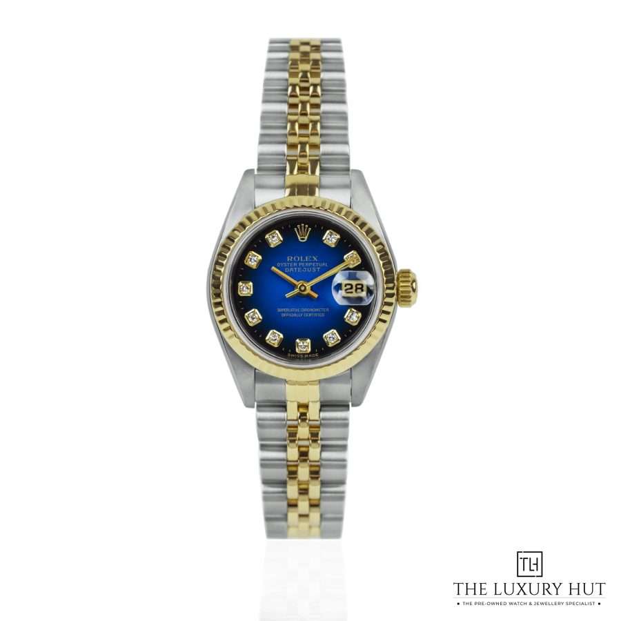 Rolex Lady Datejust Bi Metal Blue Vignett 51284 a