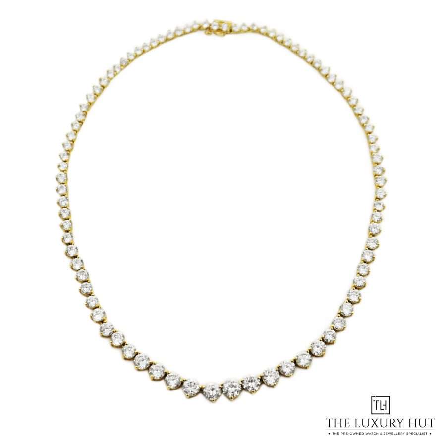 14ct Yellow Gold Cubic White Zirconia Necklace 50965 a