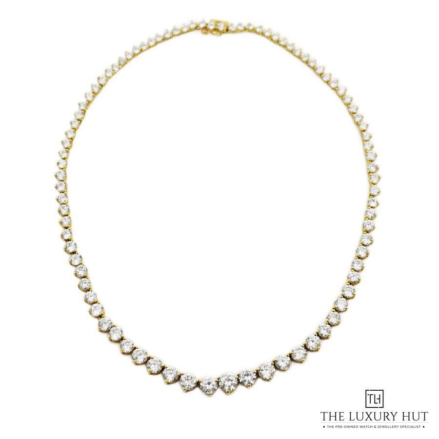14ct Yellow Gold Cubic White Zirconia Necklace 50965 a