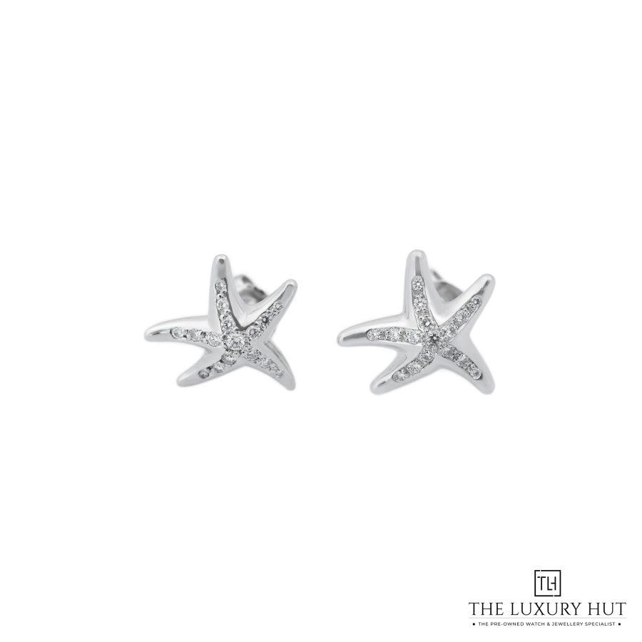Tiffany Platinum Diamond Starfish Earrings 51485 a