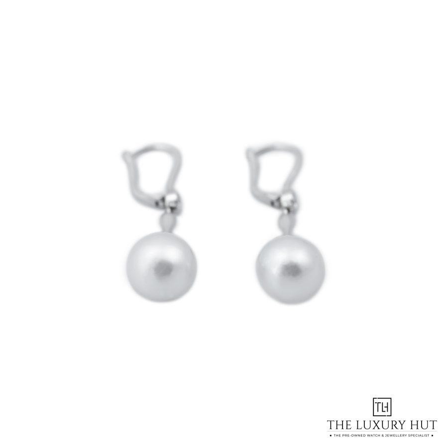 Tiffany Platinum Natural Pearl Diamond Earrings 51486 a