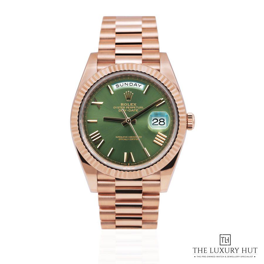 Rolex Day Date Rose Gold Olive Green LB570 a