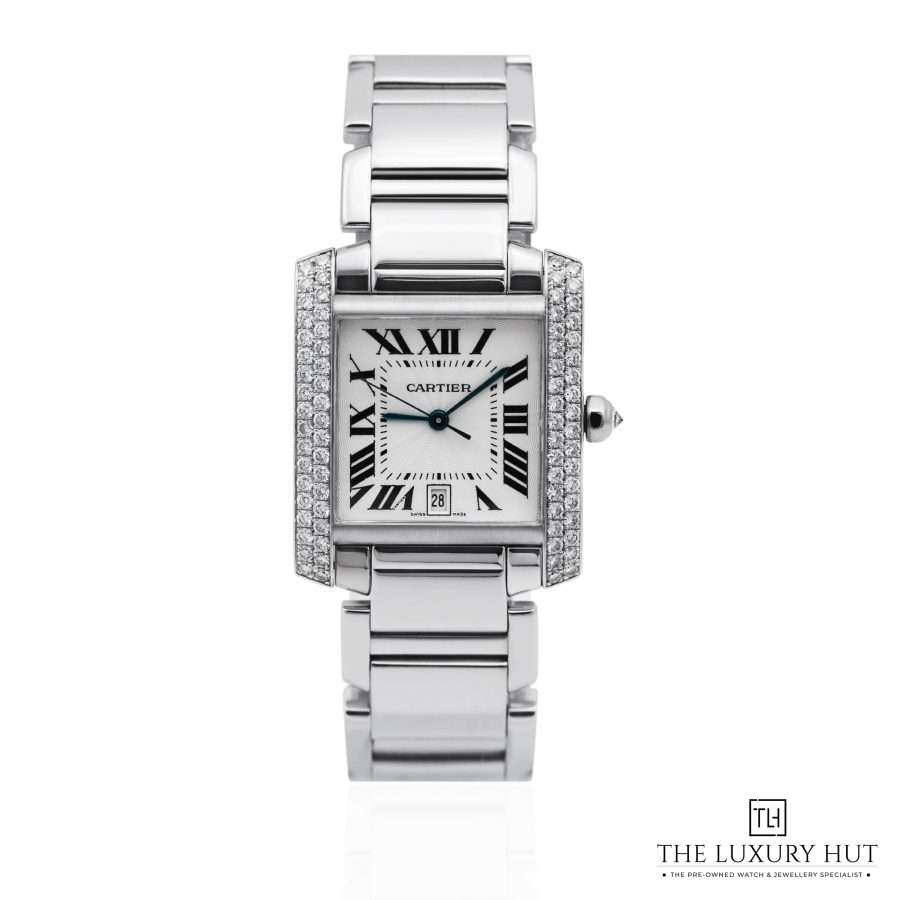 Cartier Tank Francaise Gold Silver Guilloche 51669 aa
