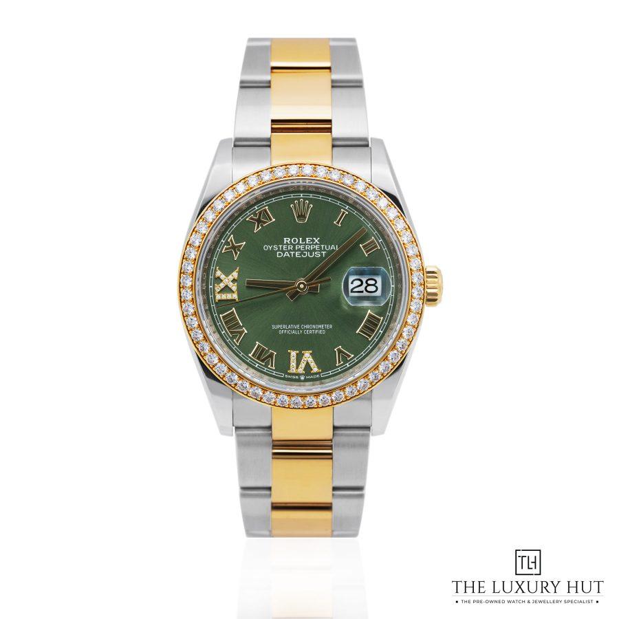 Rolex Datejust 36 Bi Metal Olive Green Diamond 51758 a