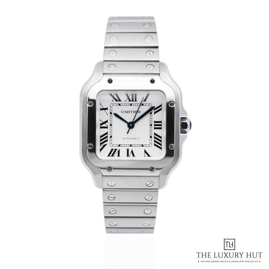 Cartier Santos De Cartier Medium Steel Silver Dial 51895 a