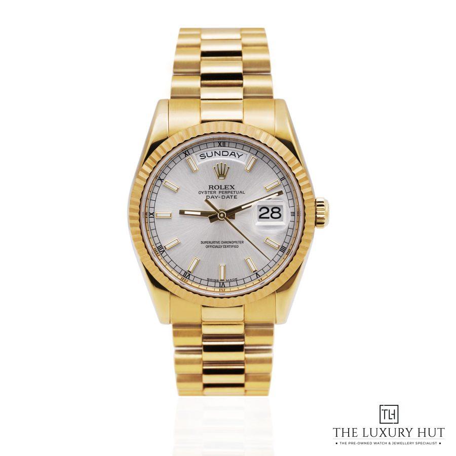 Rolex Day Date 36mm Yellow Gold Silver Dial 51841 a