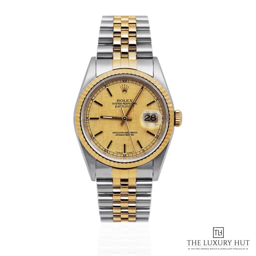 Rolex Datejust 36 Bi Metal Champagne Linen 51901 a