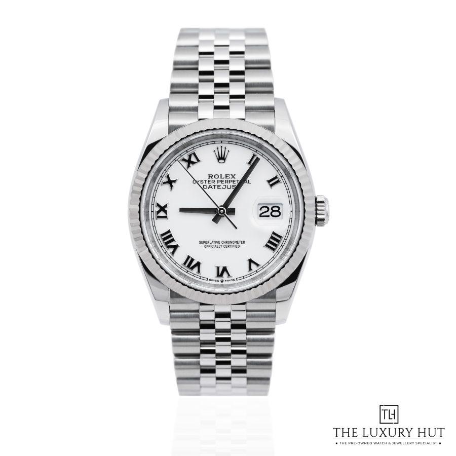 Rolex Datejust Steel 36 White Roman Dial 51975 a