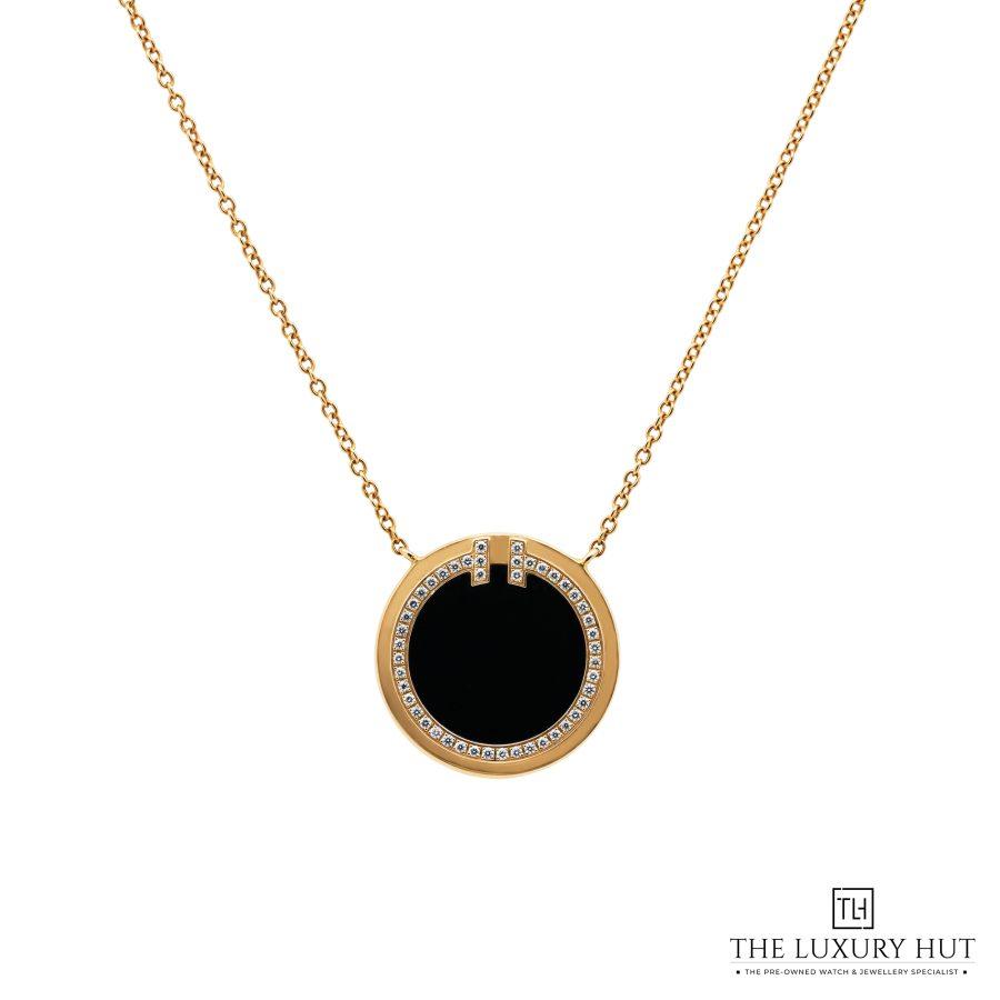 Tiffany T Diamond Onyx Gold Circle Pendant 51911 a