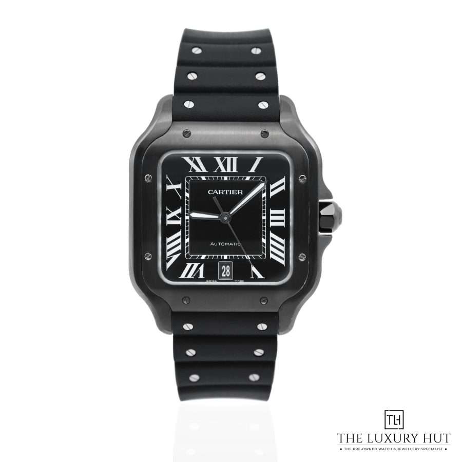 Cartier Santos De Cartier Steel ADLC Black Dial 52114 a