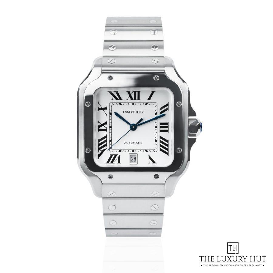 Cartier Santos Large Steel Silver Dial 52018 a