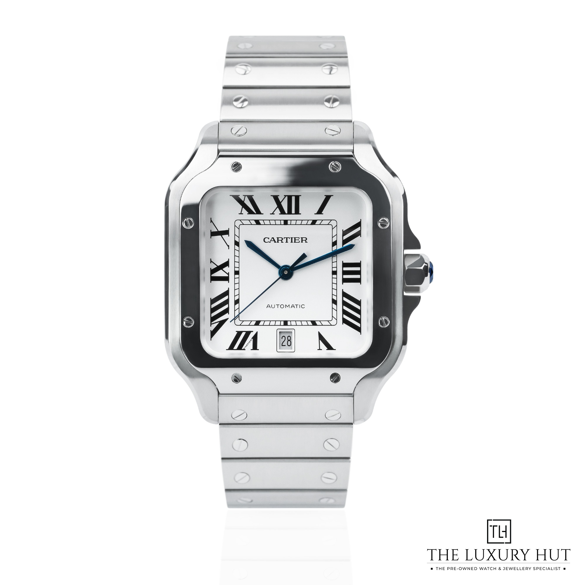 2025 08 Cartier Santos Large Steel Silver Dial 52018 a jpg