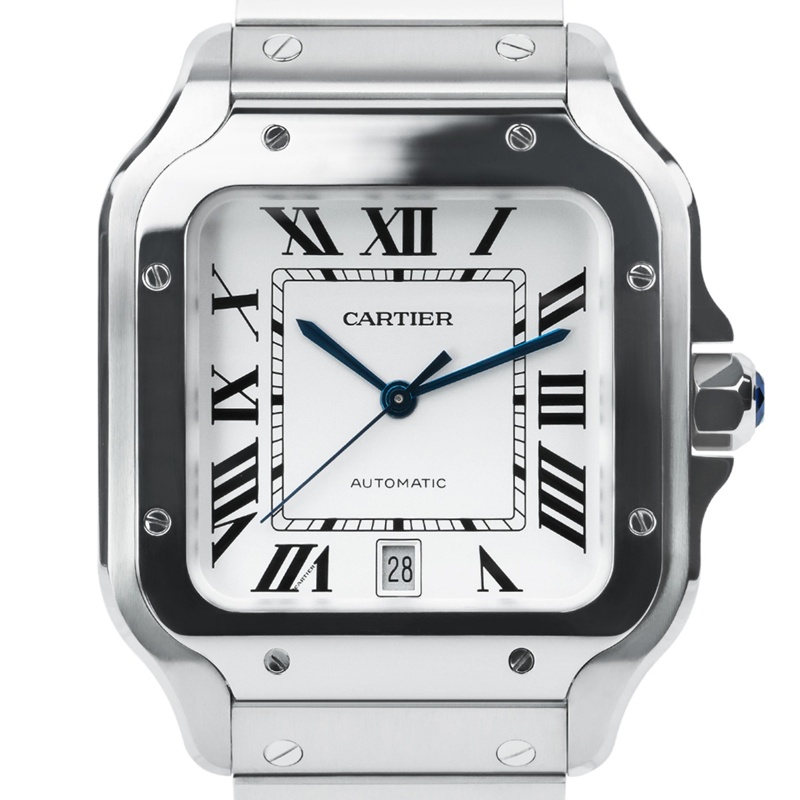 2025 08 Cartier Santos Large Steel Silver Dial 52018 cr jpg