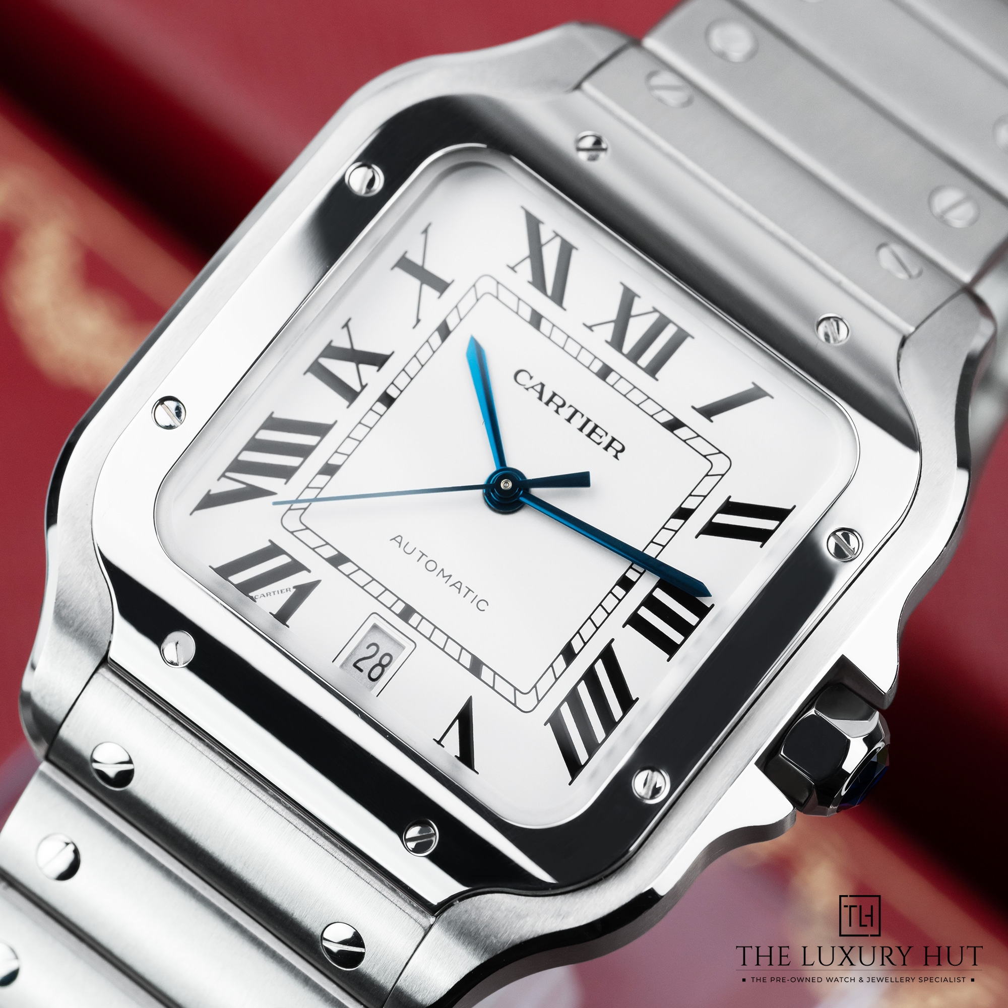 2025 08 Cartier Santos Large Steel Silver Dial 52018 f jpg