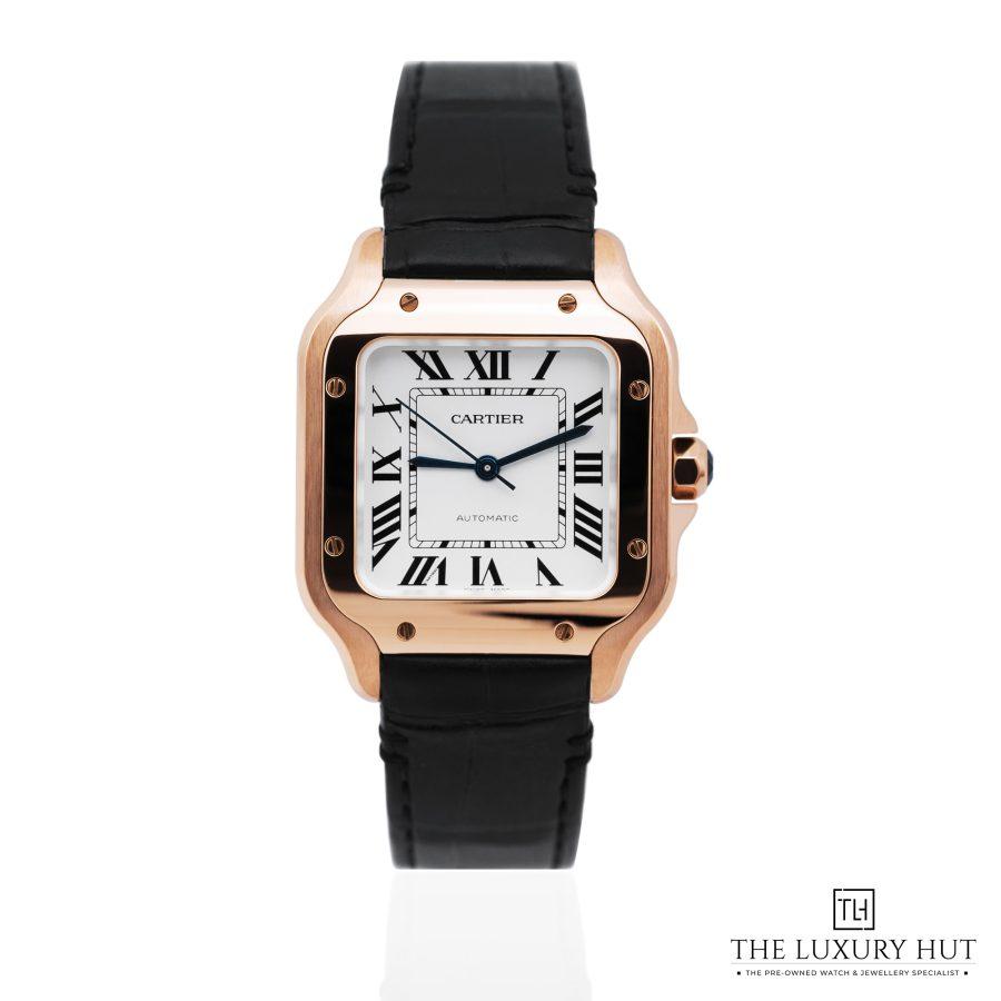 Cartier Santos De Cartier Rose Gold Silver Dial 52155 a