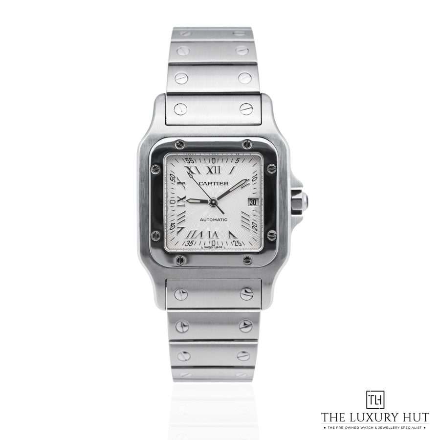 Cartier Santos Galbee Steel 29mm White Roman New 52068 aa