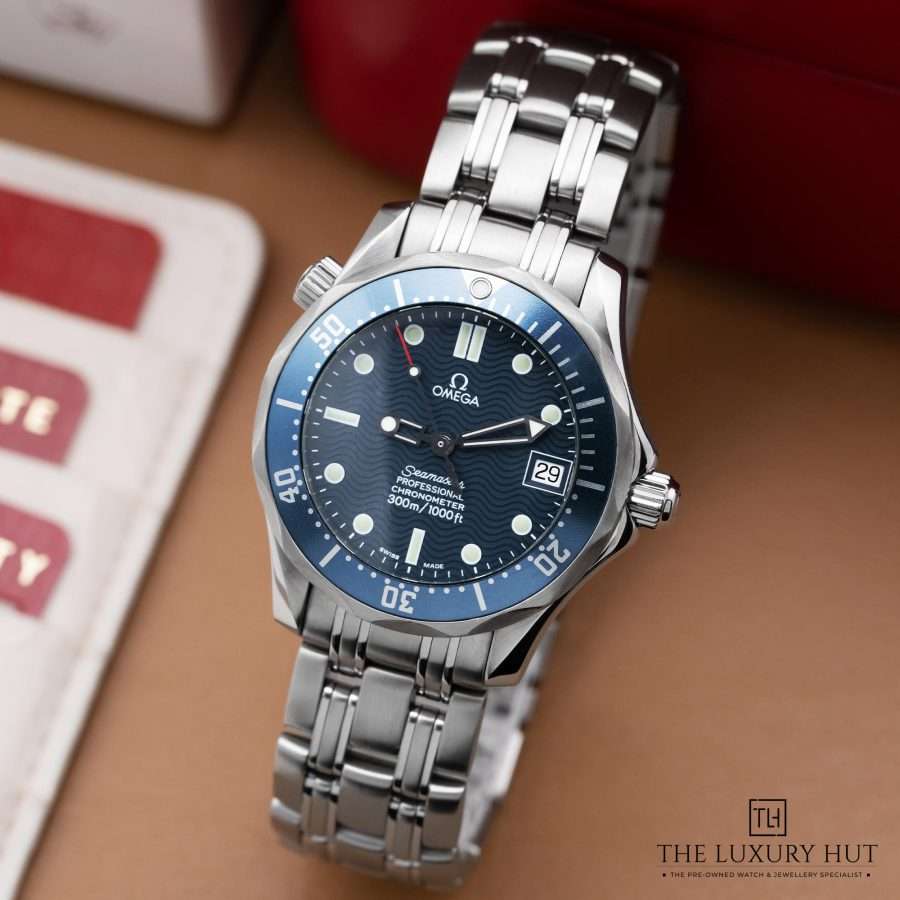 Omega Seamaster 300M Steel 36 Blue Wave Dial 52113 bb