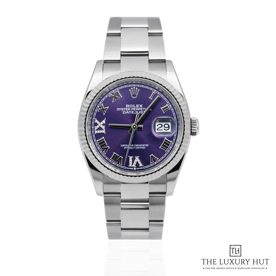 Rolex Datejust 36mm Aubergine Roman Diamond Dial Ref 126234