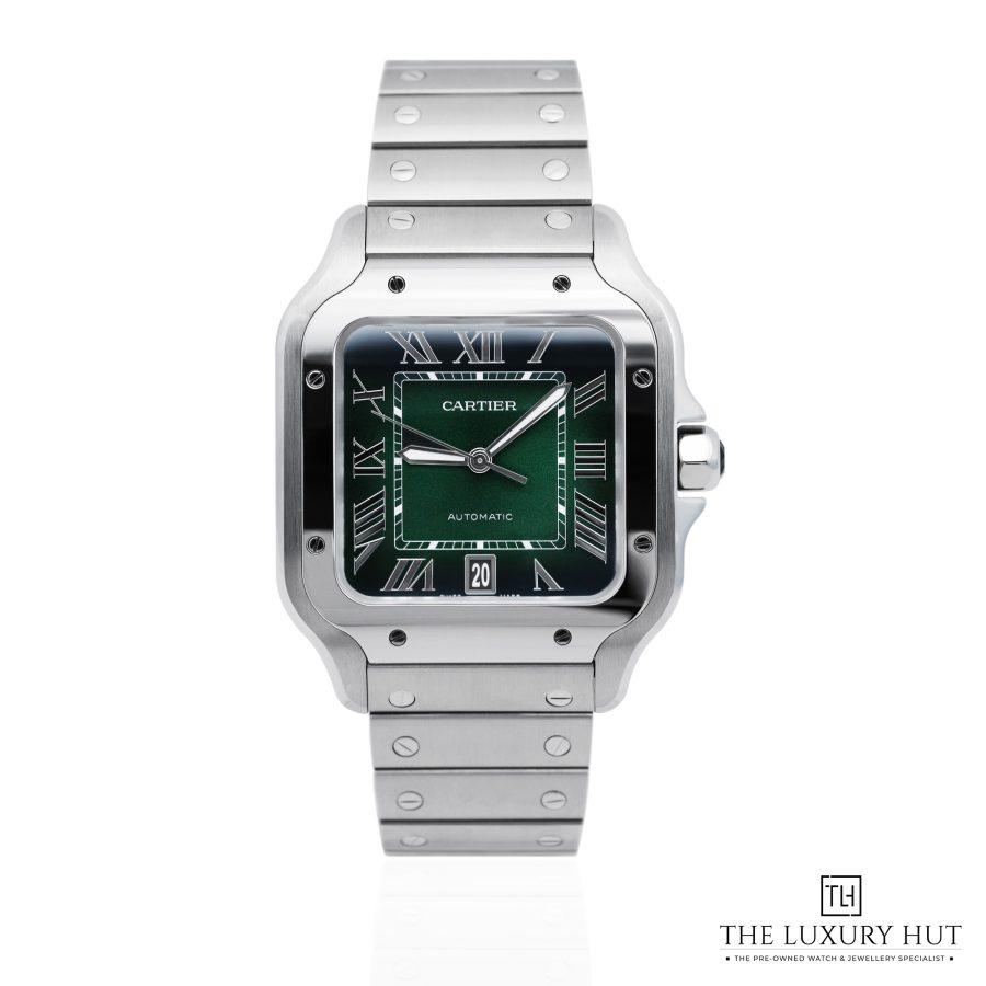 Cartier Santos De Large Steel Green Dial LB722 a