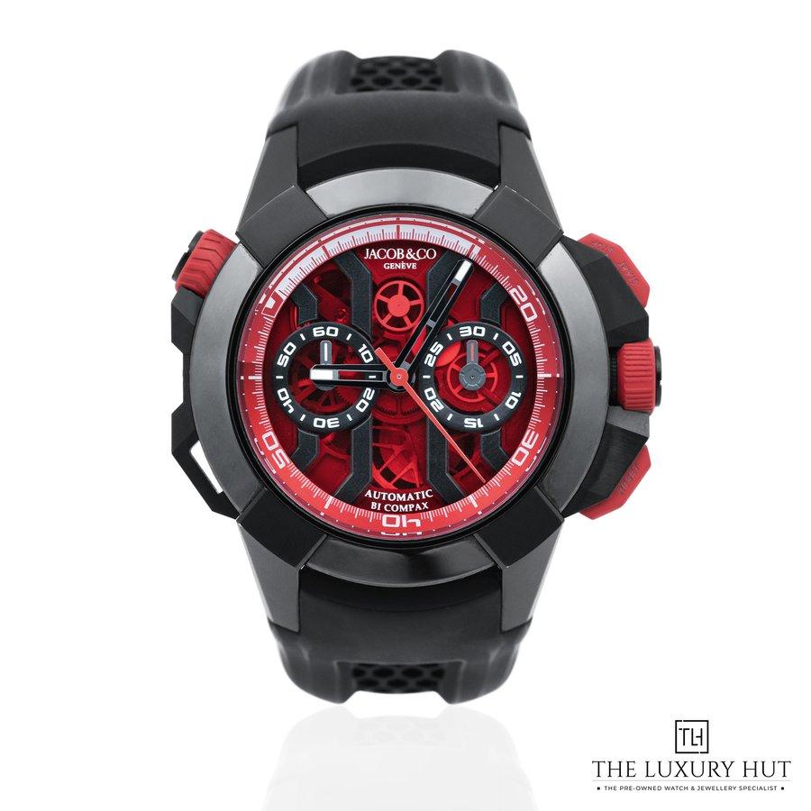 Jacob Co Epic X Chrono Black Titanium Bi Compax Skeleton Dial