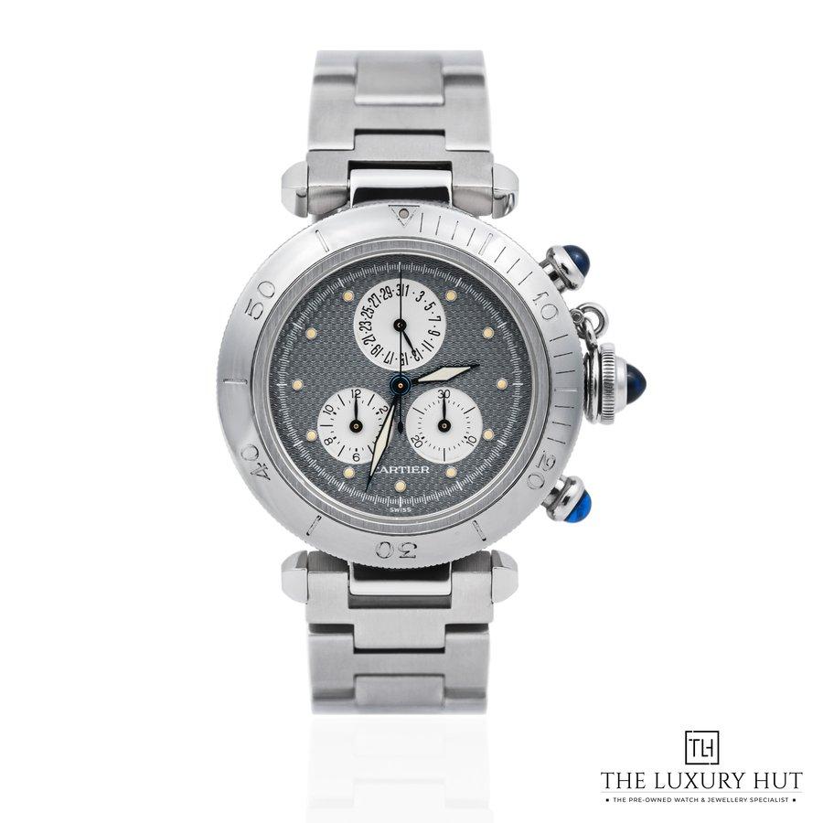 Cartier Pasha Chronograph Steel 36mm Grey Textured Dial