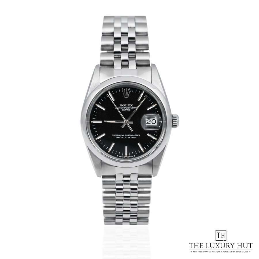 Vintage Rolex Oyster Perpetual Date 34mm Black Dial