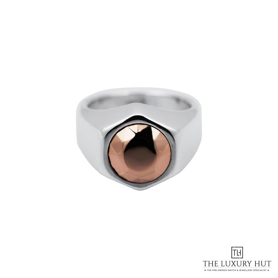 Tiffany Co Elsa Peretti Esagono Ring Silver Rose Gold