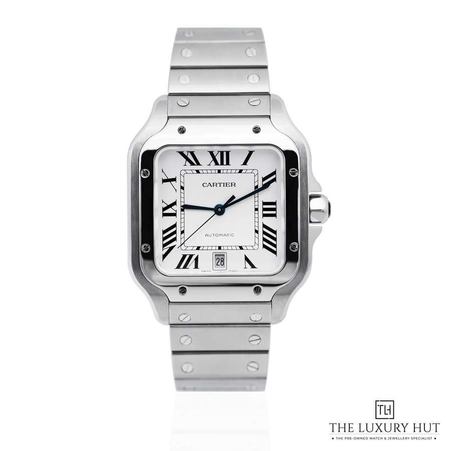 Cartier Santos De Cartier Large Steel 39 8mm Silver Roman Dial