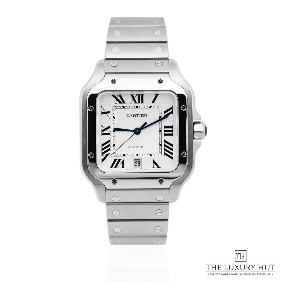 Cartier Santos De Cartier Large Steel 39 8mm Silver Roman Dial