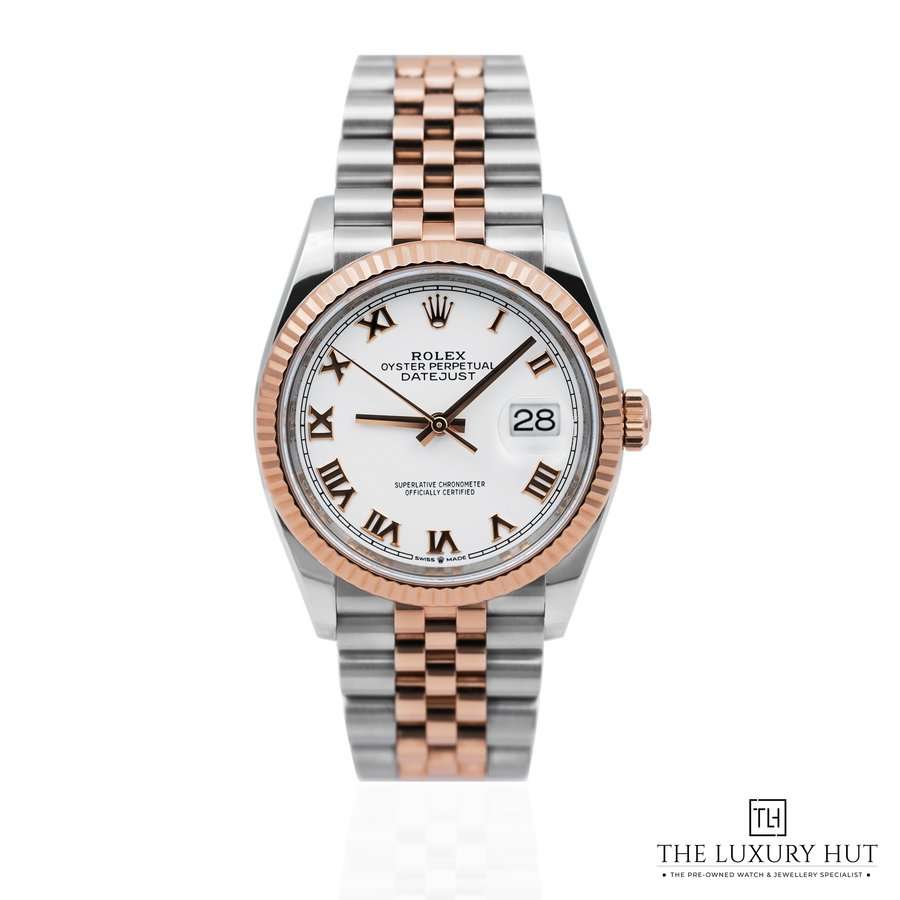 Rolex Datejust 36 Steel Everose Gold White Roman Dial