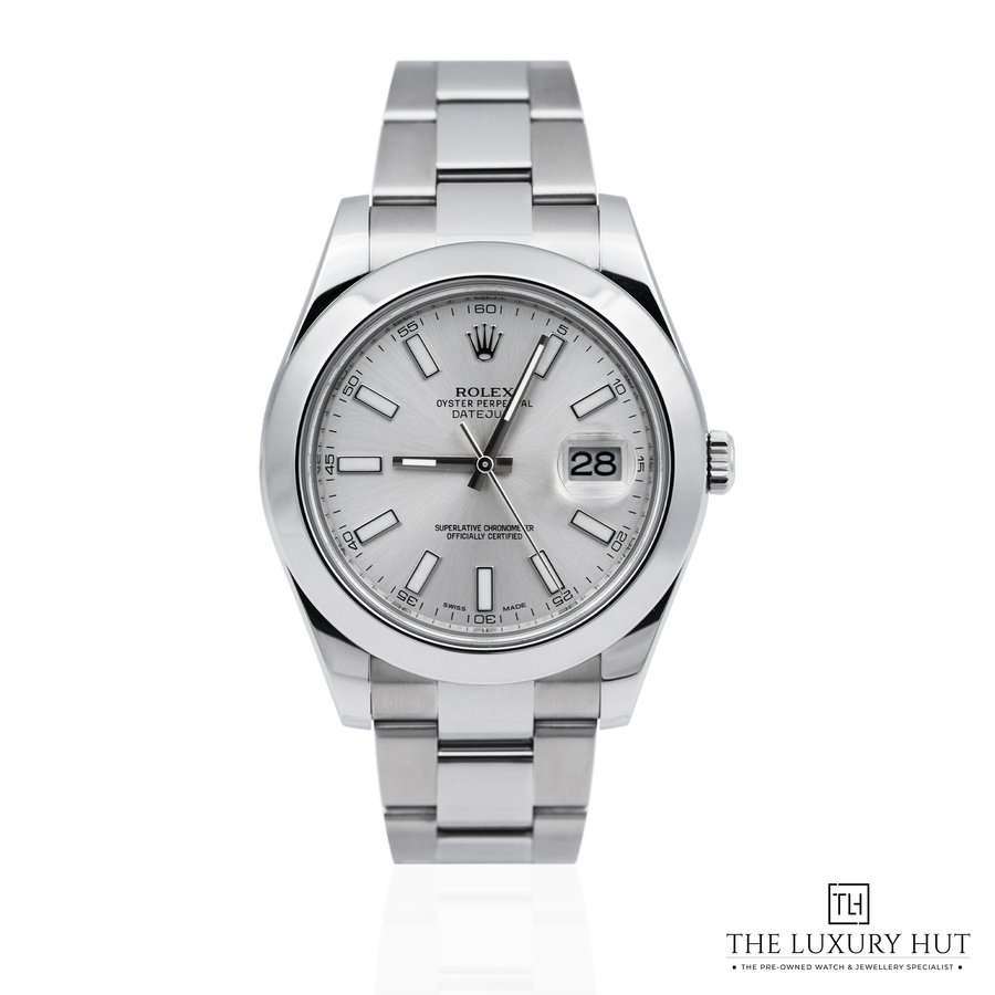 Rolex Datejust II 41mm Steel Silver Baton Dial