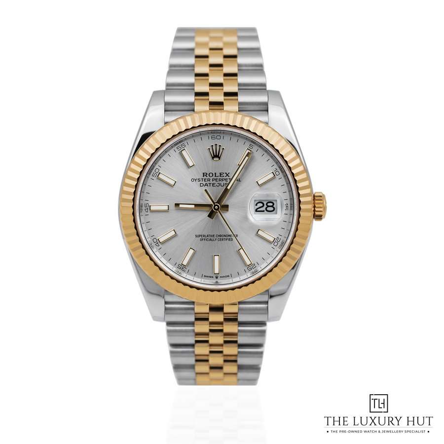 Rolex Datejust 41 Steel Yellow Gold Silver Baton 126333