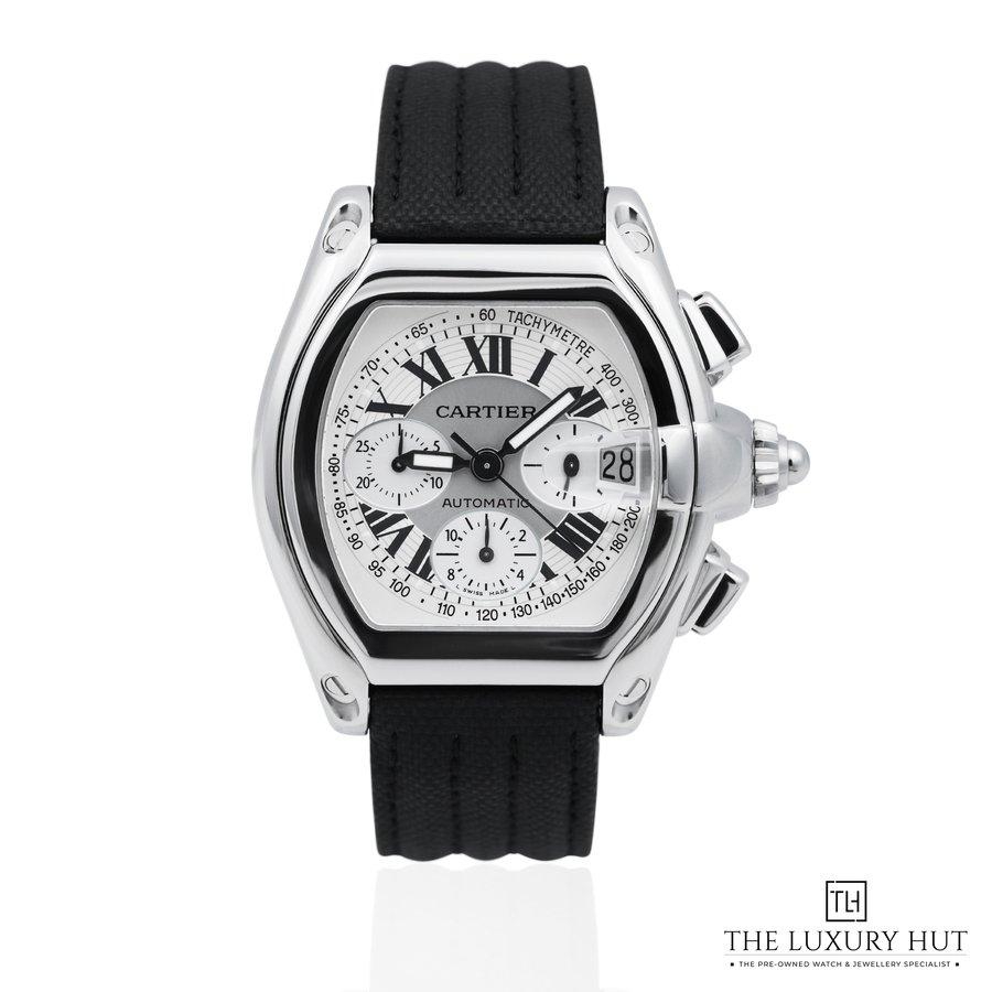 Cartier Roadster XL Chronograph Steel White Silver Dial 2618