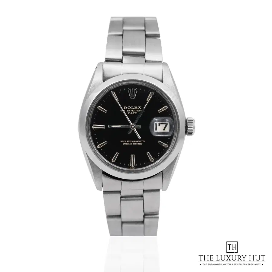 Vintage Rolex Oyster Perpetual Date 34mm Steel Black Dial 1500