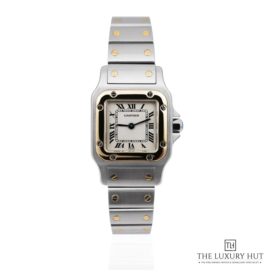 Cartier Santos Galbee Steel Gold Silver Dial 1567