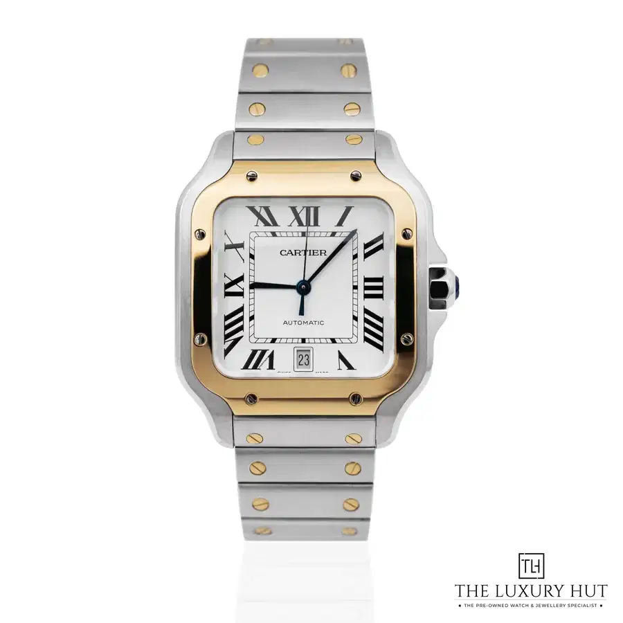 Cartier Santos De Cartier Steel Gold Silver Roman W2SA0006